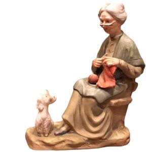 A Price Import Japan Figurine Older Woman w/ Dog